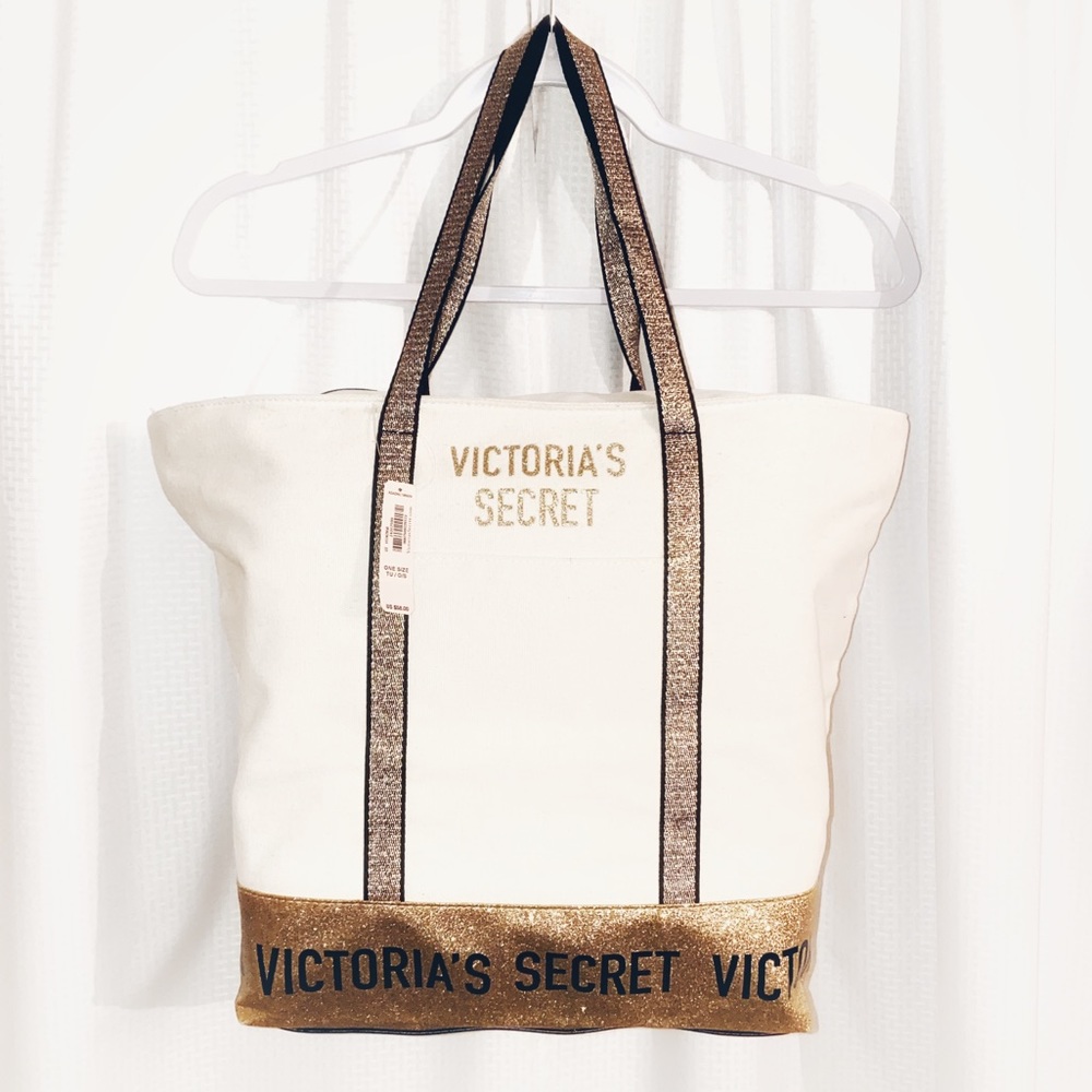 Victoria’s Secret Tan/Glitter Medium size Tote